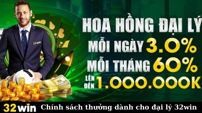 Chính sách thưởng dành cho đại lý 32win