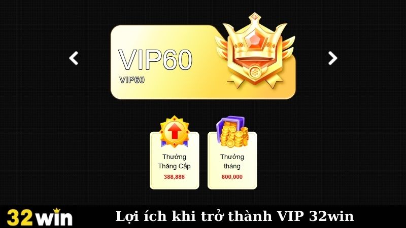 Lợi ích khi trở thành VIP 32win