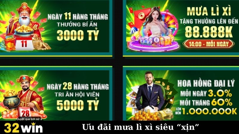 Ưu đãi mưa lì xì siêu “xịn”