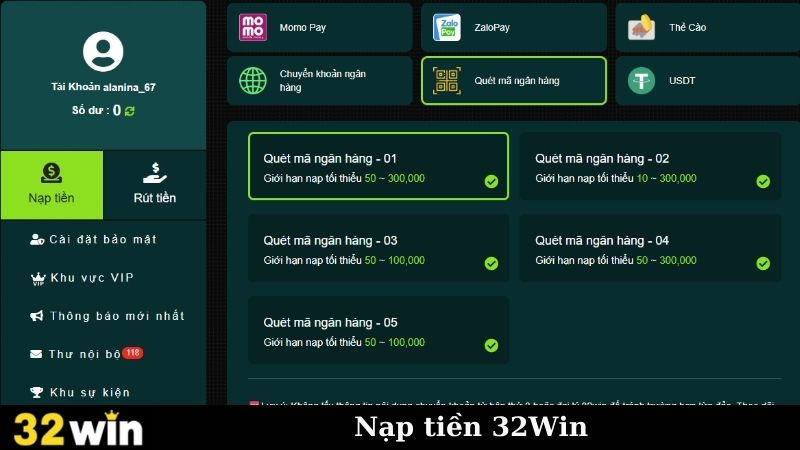 "Một Chạm" Nạp Tiền 32win - Tài Khoản Đầy, Hứng Khởi Ngay!
